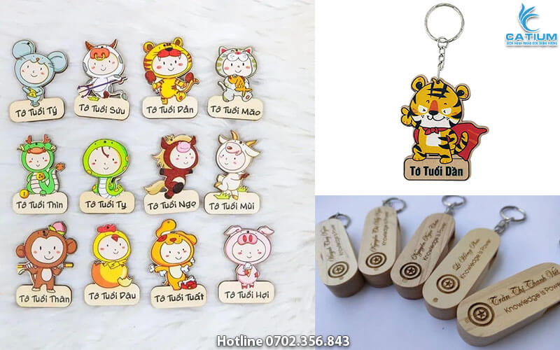 Móc khóa gỗ in hình đẹp