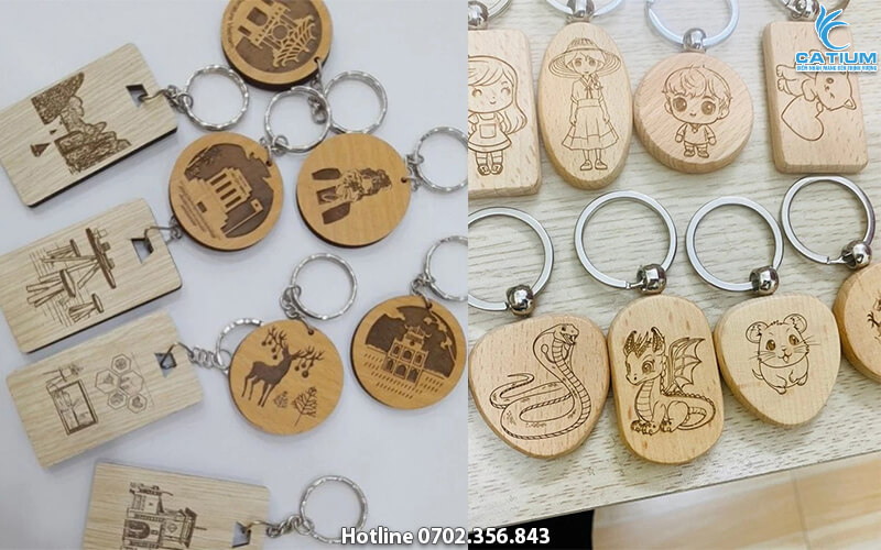 Móc khóa gỗ khắc tên giá sỉ