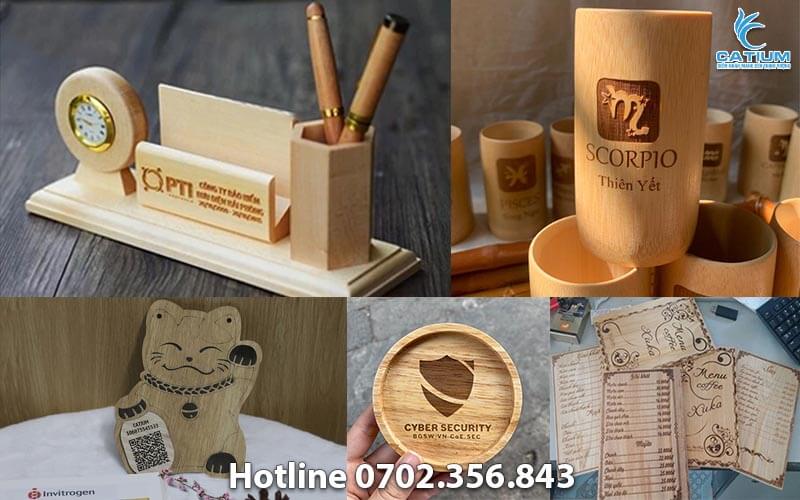 Quà tặng khắc logo trên gỗ