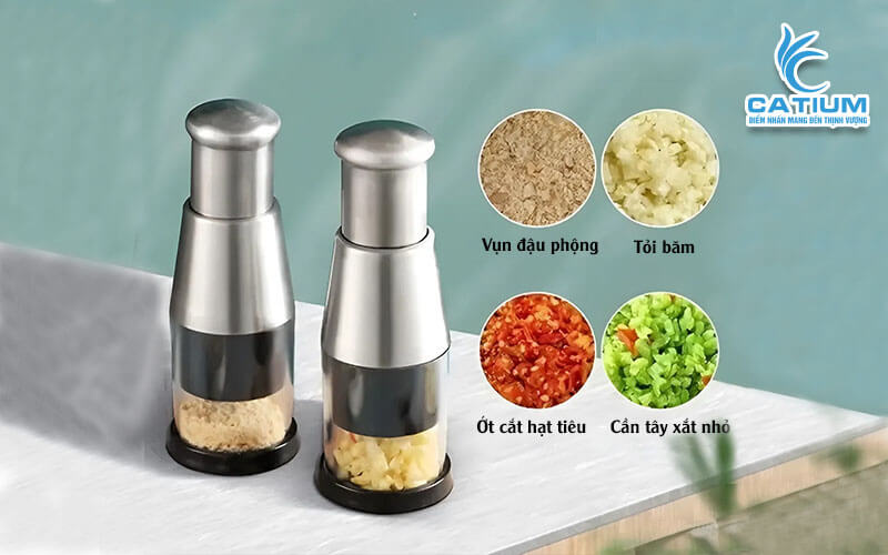 Dụng cụ nghiền tỏi ớt cao cấp không gỉ