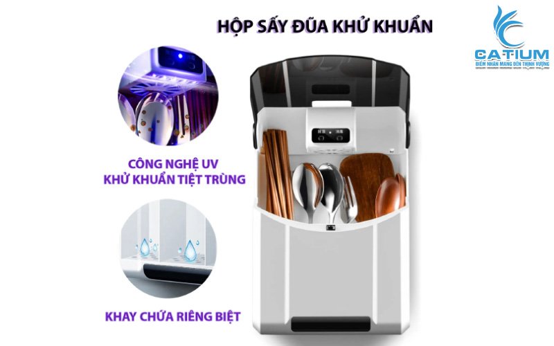Hộp sấy đũa và khử khuẩn tiệt trùng bằng tia UV