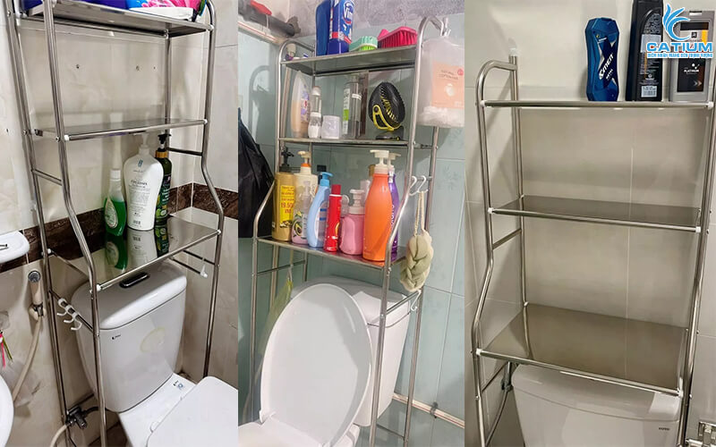 Kệ bồn cầu 3 tầng inox
