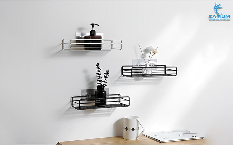 Kệ thép chữ nhật dán tường