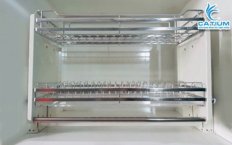 Ảnh thực kệ treo úp chén dĩa 2 tầng 60cm