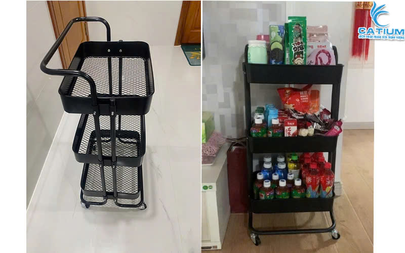 Ảnh thực kệ xe đẩy spa 3 tầng