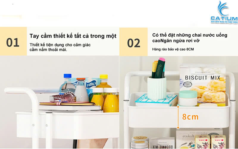 Chi tiết kệ xe đẩy spa