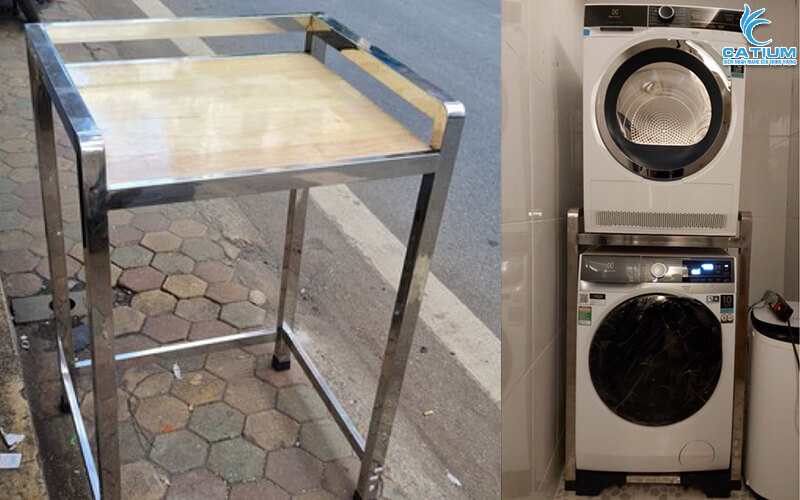 Kệ để máy giặt bằng inox