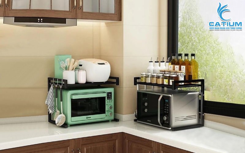 Kệ lò vi sóng nhà bếp đa năng tiết kiệm không gian
