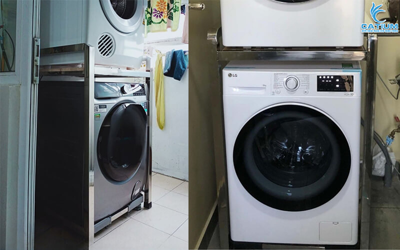 Kệ máy giặt 2 tầng inox