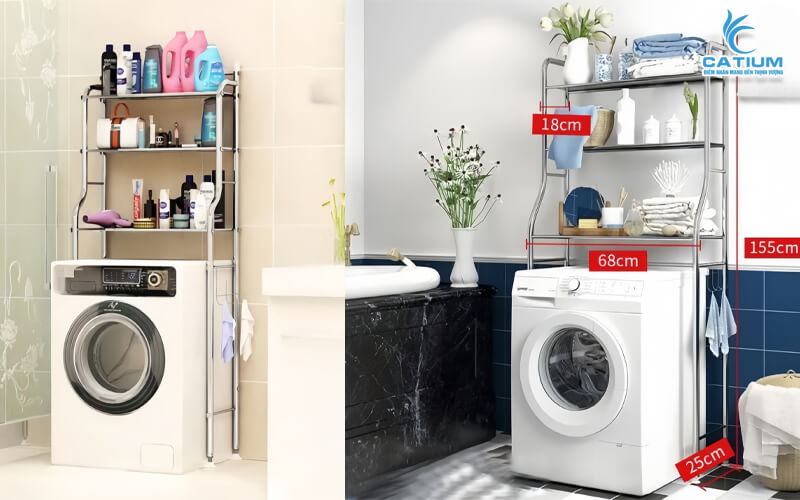 Kệ máy giặt inox 3 tầng