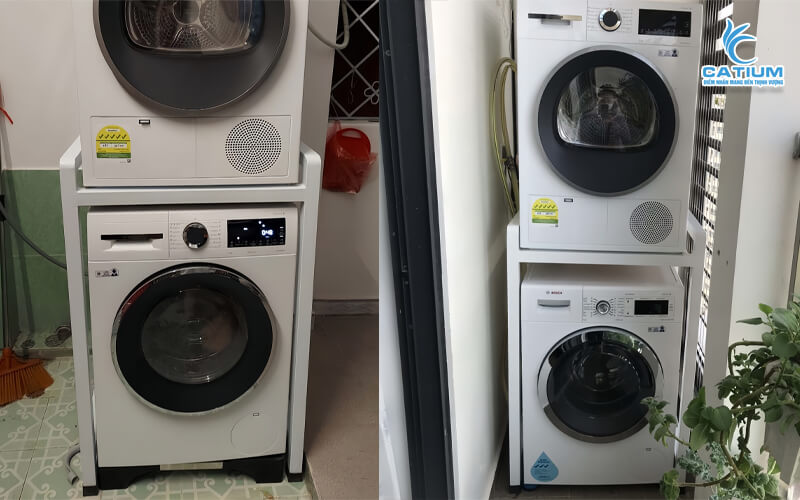 Kệ máy giặt máy sấy cửa trước