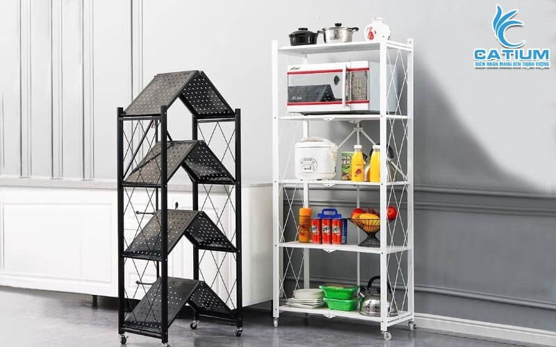 Kệ gấp gọn đa năng 5 tầng thép sơn tĩnh điện chống gỉ sét