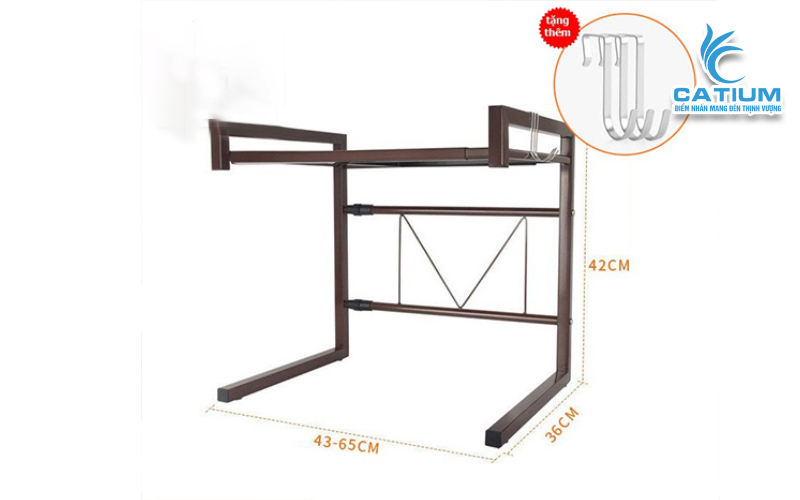 Kích thước kệ lò vi sóng 2 tầng có thể điều chỉnh