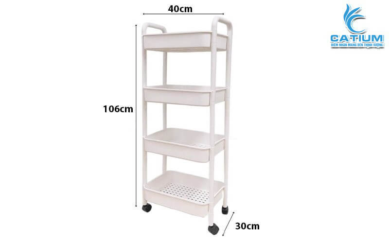 Xe đẩy 4 tầng sắp xếp đồ gọn gàng