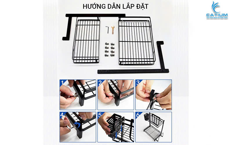 Hướng dẫn lắp đặt kệ gia vị thép carbon