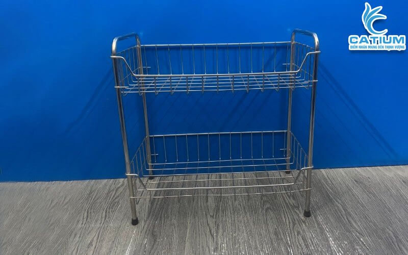 Ảnh thực kệ gia vị 2 tầng đứng inox 201 tại CATIUM