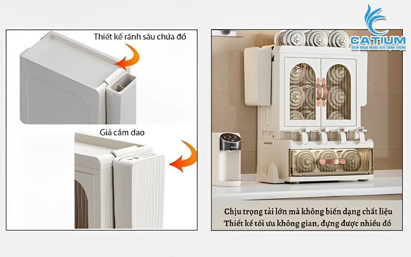 Tủ gia vị bằng nhựa chắc chắn, chịu được tải trọng lớn