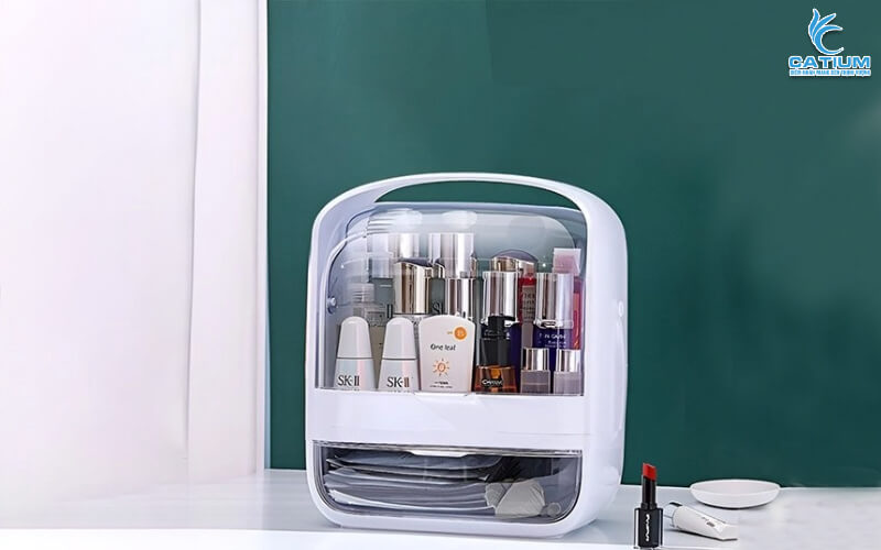 Hộp đựng mỹ phẩm có quai xách tiện lợi