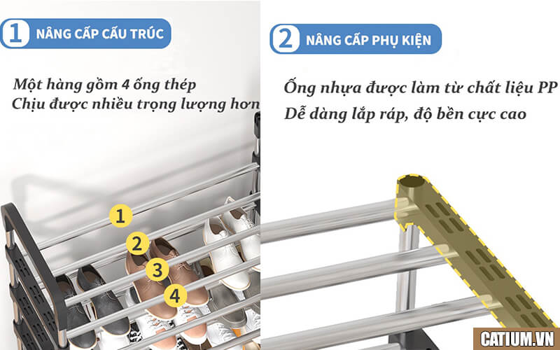Kệ để giày dép inox 5 tầng GK93