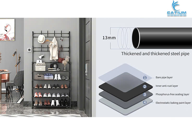 Kệ giày khung chữ L chắc chắn