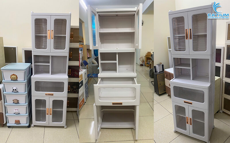 Ảnh thực tủ nhựa 4 tầng 53cm