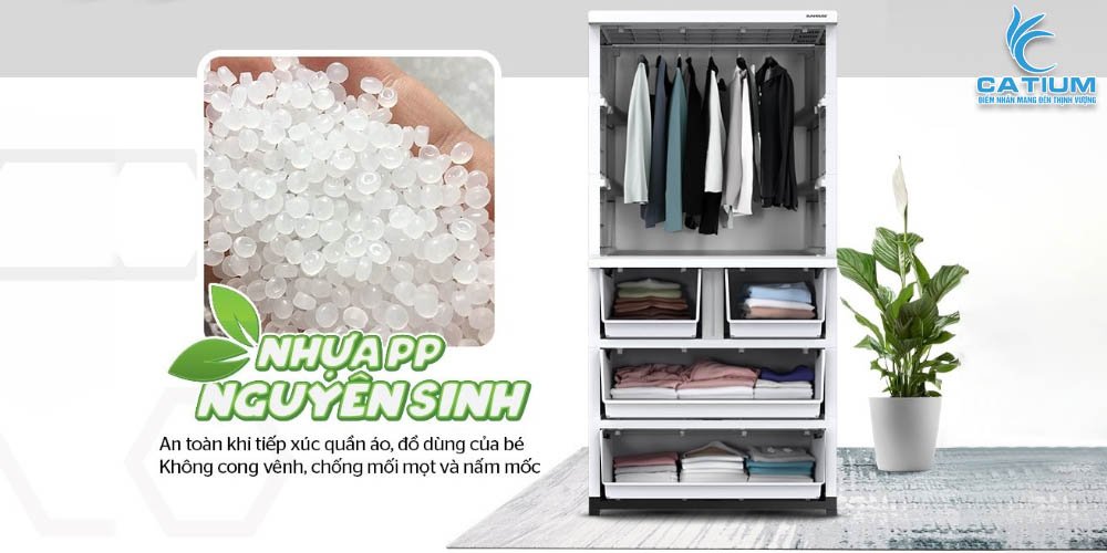 Chất liệu tủ nhựa gia đình Sunhouse KS-CA1400F4