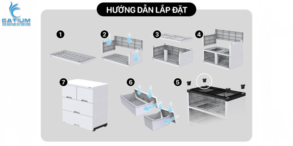 Hướng dẫn lắp đặt tủ nhựa đôi gia đinh Sunhouse KS-CA688F6