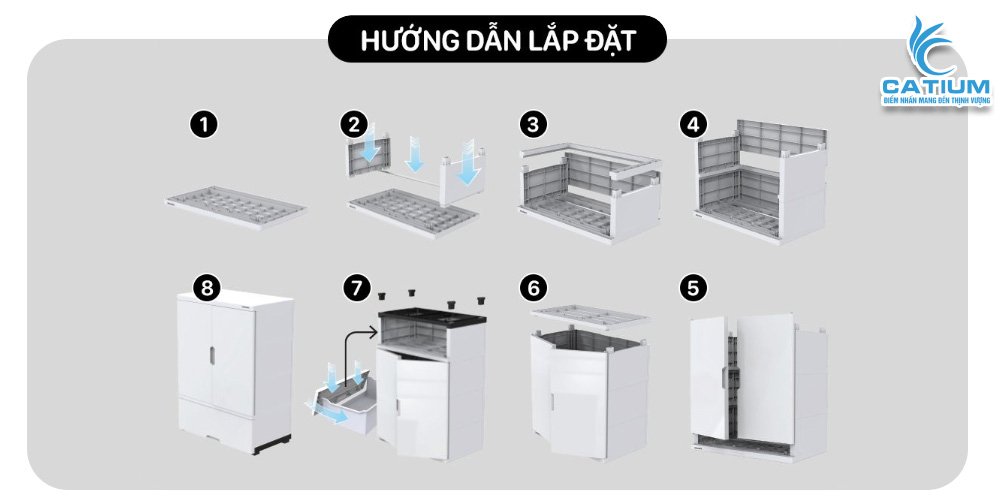 Hướng dẫn lắp đặt tủ nhựa gia đình 2 cánh Sunhouse KS-CA1177F3