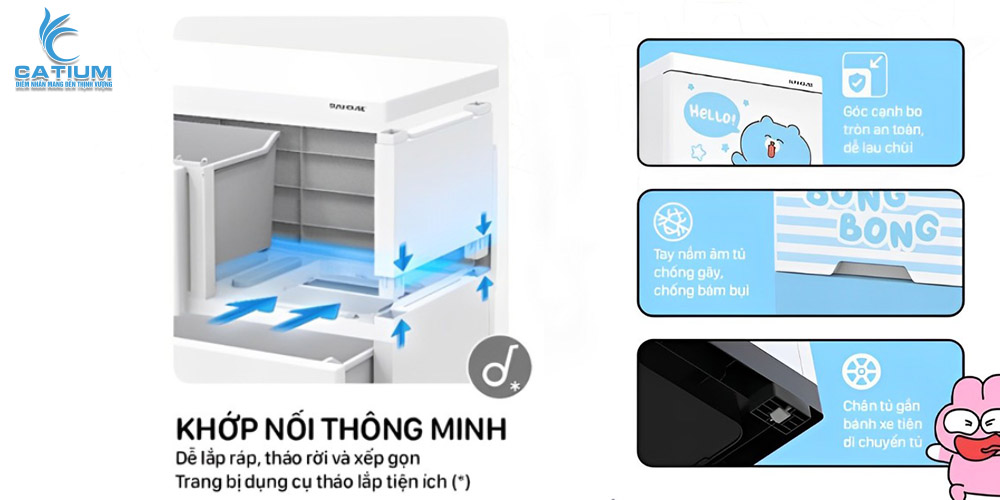 Khớp nối tủ nhựa sơ sinh thông minh KS-CA343B4