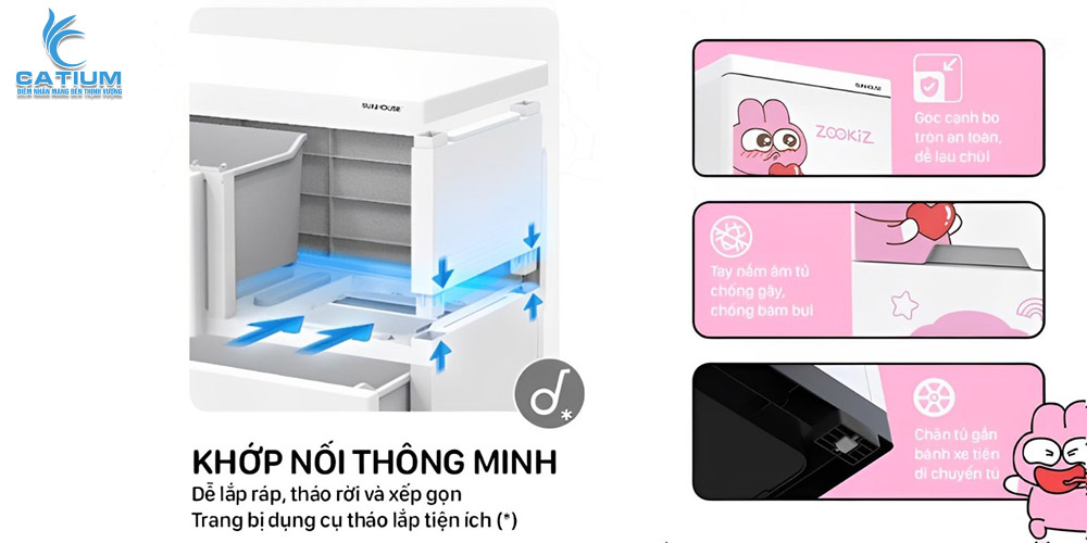 Thiết kế khớp nối tủ nhựa sơ sinh KS-CA343G5