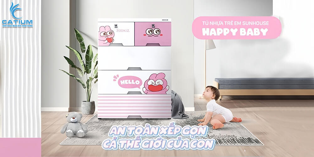 Tủ nhựa 5 ngăn Happy Baby Sunhouse KS-CA688G5