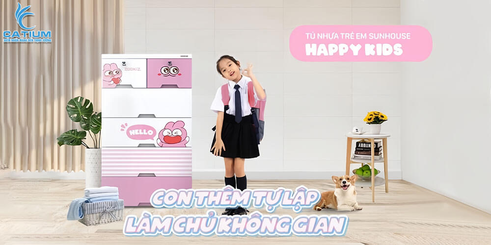 Tủ nhựa 6 ngăn Happy Baby Sunhouse KS-CA688G6
