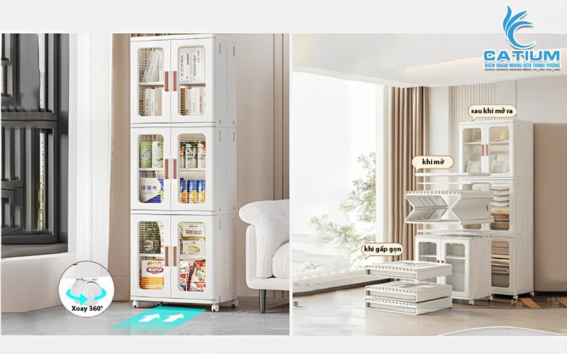 Tủ gấp gọn 3 tầng 53cm