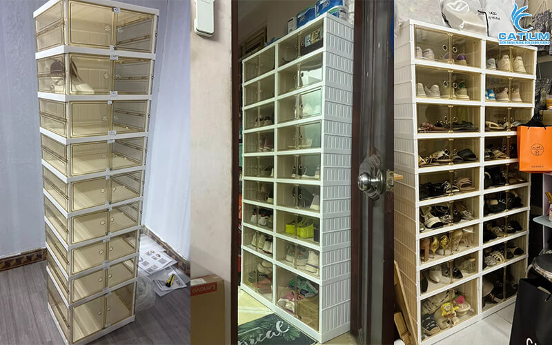 Tủ giày gấp gọn 9 tầng