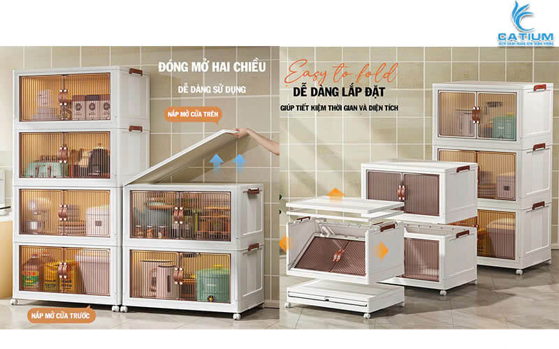 Tủ nhựa gấp gọn linh hoạt