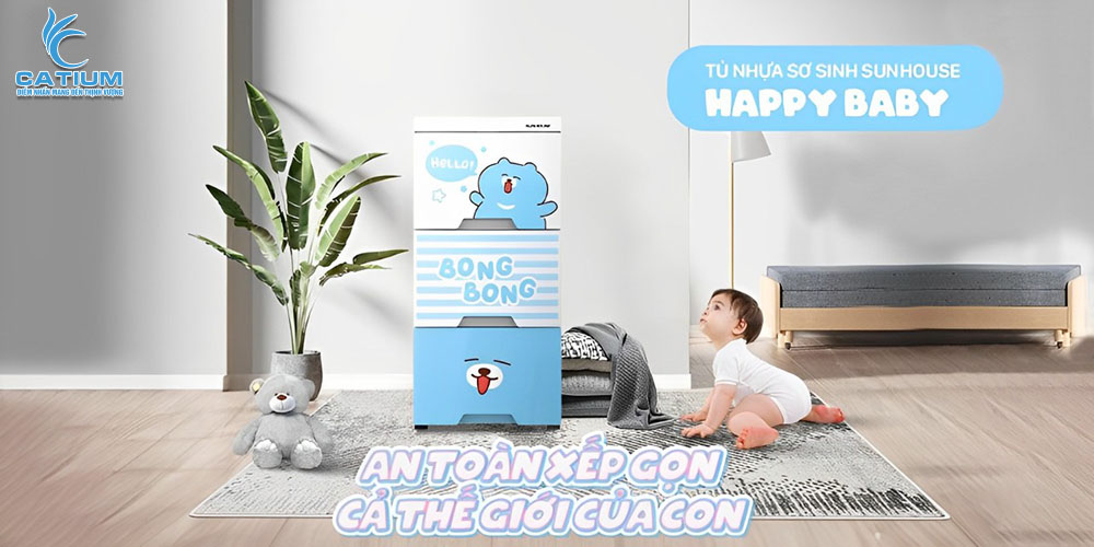 Tủ nhựa sơ sinh 3 ngăn Sunhouse KS-CA343B3