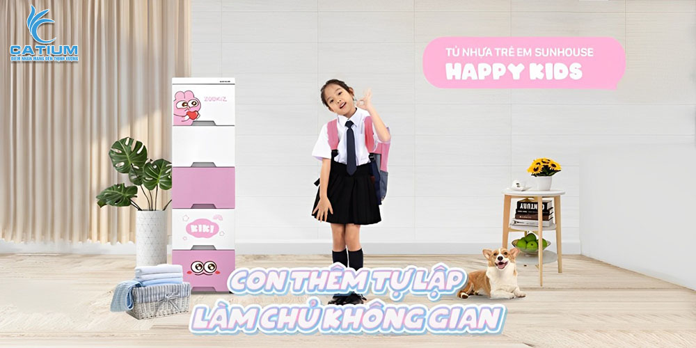 Tủ nhựa sơ sinh 5 ngăn Sunhouse KS-CA343G5