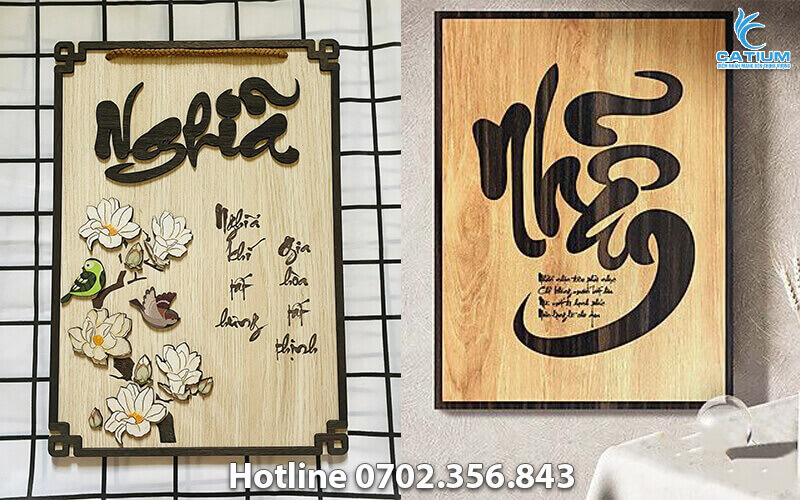 Cắt chữ gỗ thư pháp