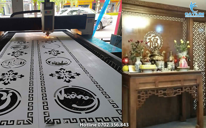 Cắt formex làm vách phòng thờ