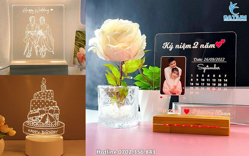 Đèn led 3D khắc laser Đà Nẵng