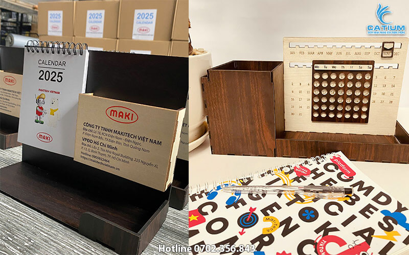 Lịch gỗ khắc laser Đà Nẵng