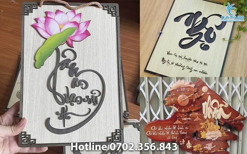 Sản phẩm cắt chữ gỗ thư pháp