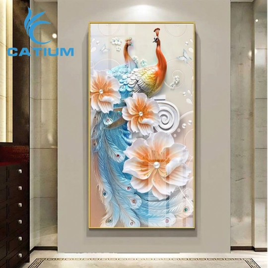 Tranh Nghệ Thuật Chim Công 3D
