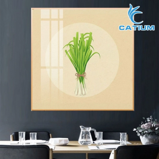 Tranh Treo Tường Hoa Lá Nền Tròn Nghệ Thuật