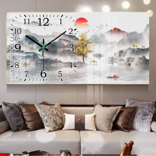 Tranh Đồng Hồ  Tráng Gương 5D Hiện Đại
