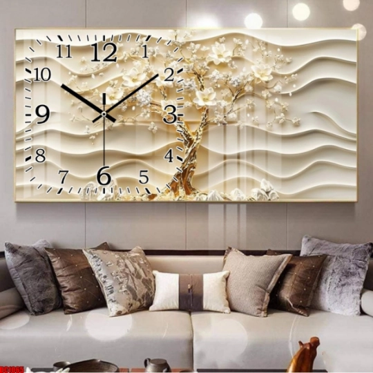 Tranh Đồng Hồ  Tráng Gương 5D Hiện Đại