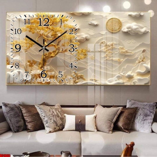 Tranh Đồng Hồ  Tráng Gương 5D Hiện Đại