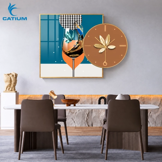 Tranh Đồng Hồ Ly Rượu