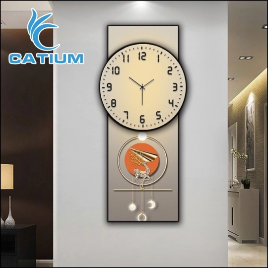 Tranh Đồng Hồ Treo Tường Hiện Đại Họa Tiết Hươu
