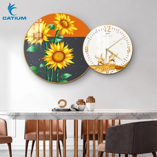 Tranh Đồng Hồ Tròn Hướng Dương